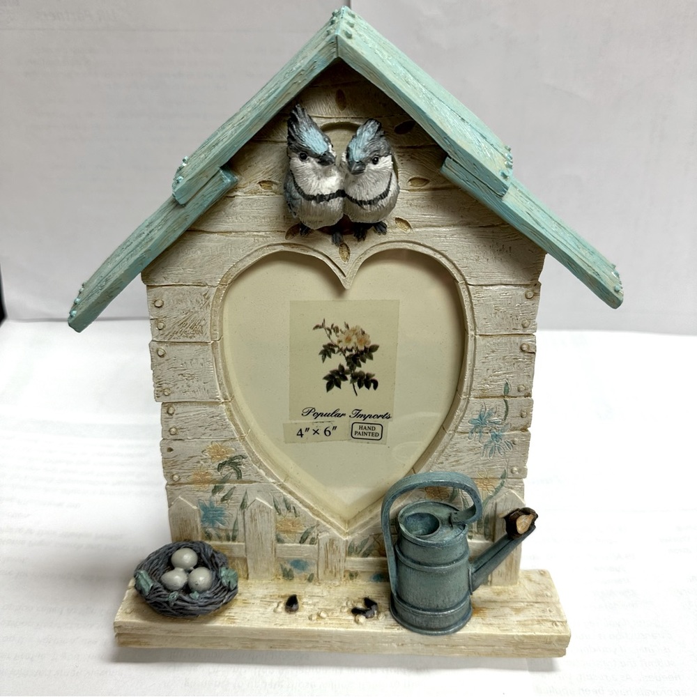 Nature’s Harmony Blue Jay picture frame 4x6 hand painted